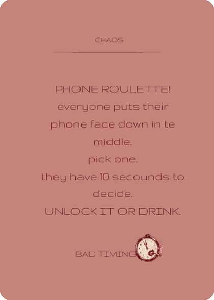 Bad Timing Phone Roulette chaos card